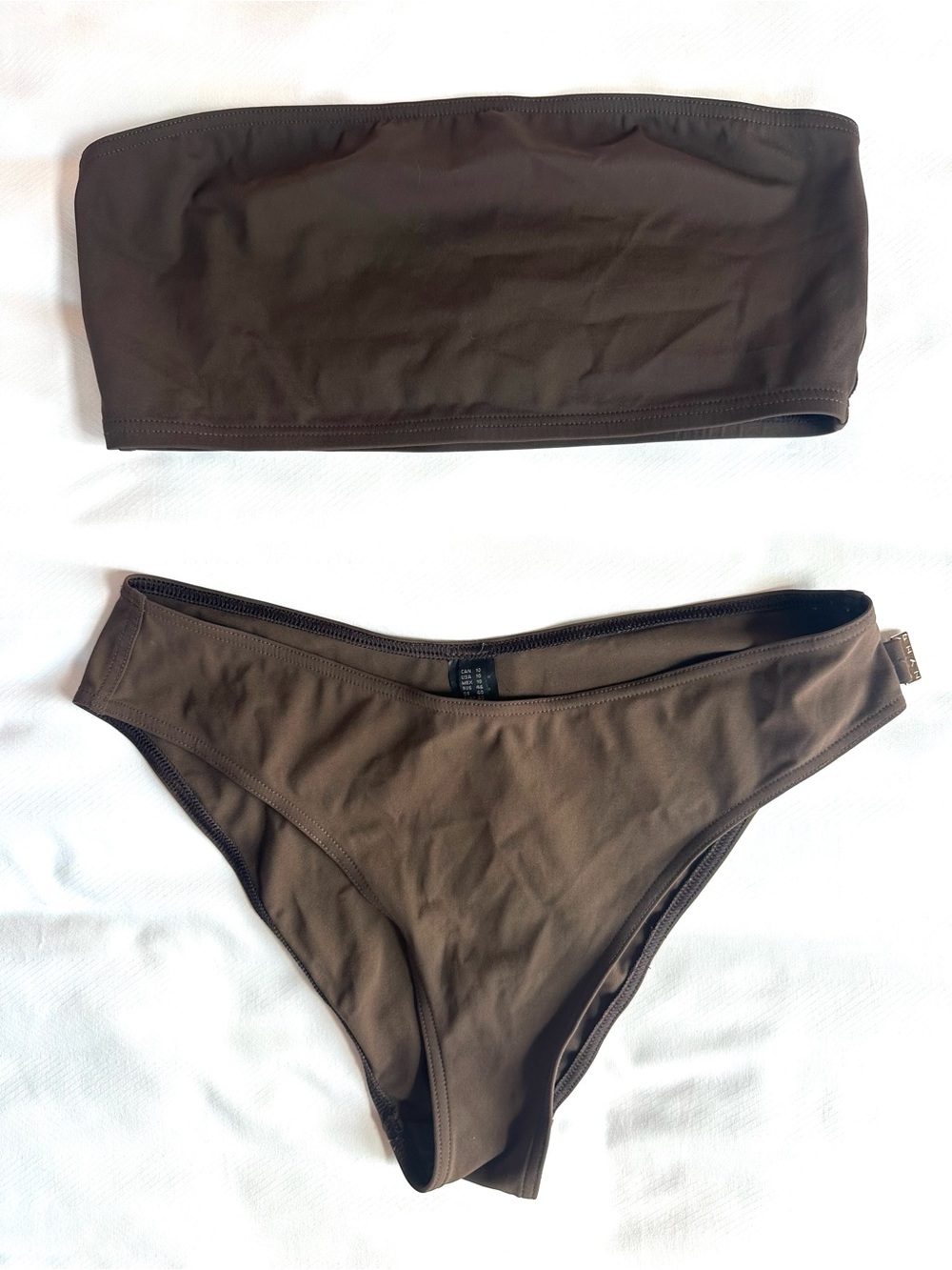 SHAN bikini set bandeau top chocolate brown size 10 EUC